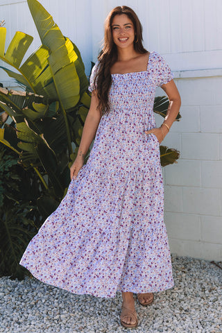 Smocked Lilac Maxi Dress