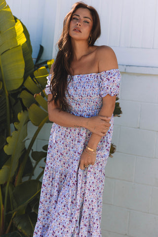 Smocked Lilac Maxi Dress
