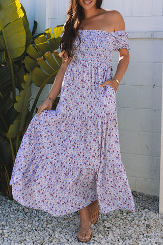 Smocked Lilac Maxi Dress