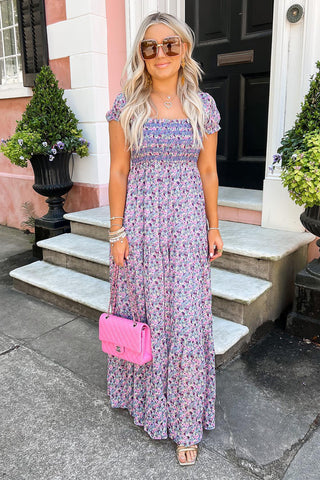 Smocked Lilac Maxi Dress