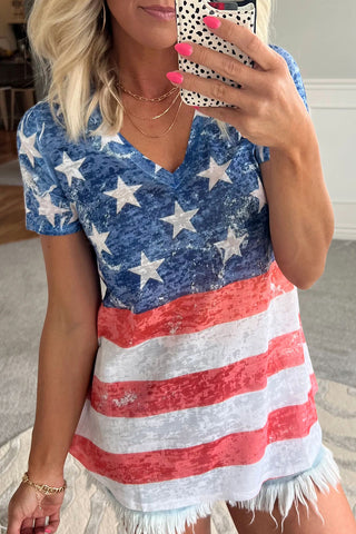 American Flag Burnout Top