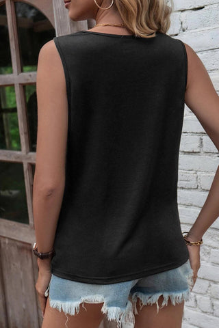 Laser Cut Twist Top - Black