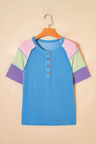 Sorbet Henley Top - Blue