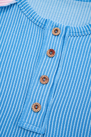 Sorbet Henley Top - Blue
