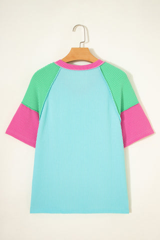 Aruba Blue Textured Top