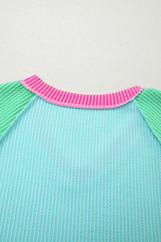 Aruba Blue Textured Top