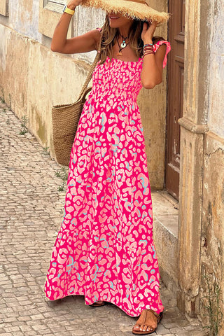 Leopard Sundress Dress - Hot Pink
