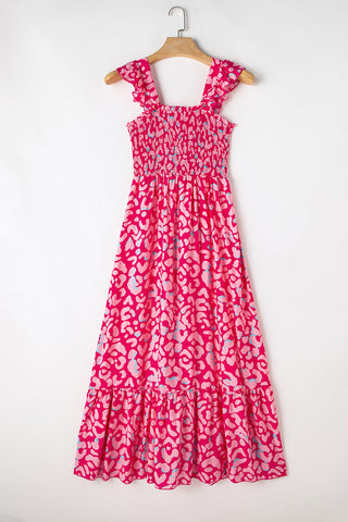 Leopard Sundress Dress - Hot Pink