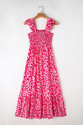 Leopard Sundress Dress - Hot Pink