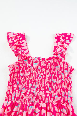 Leopard Sundress Dress - Hot Pink