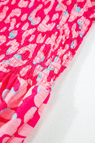 Leopard Sundress Dress - Hot Pink