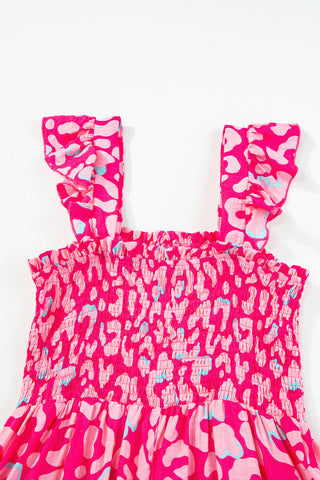 Leopard Sundress Dress - Hot Pink