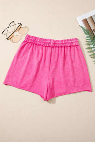 Mineral Washed Cotton Shorts - Pink