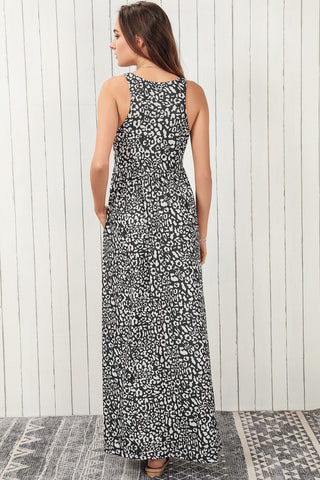 Leopard Maxi Dress - Dark Gray