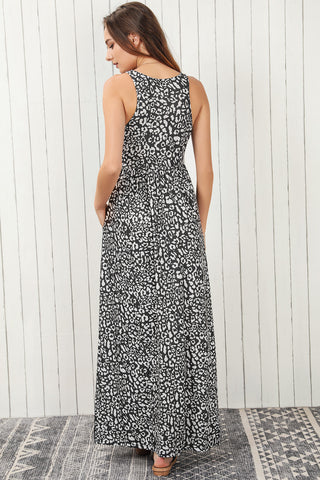 Leopard Maxi Dress - Dark Gray
