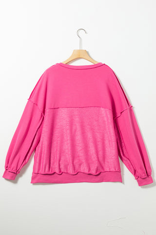 Henley Hot Pink Sweatshirt
