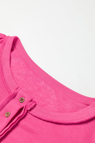 Henley Hot Pink Sweatshirt