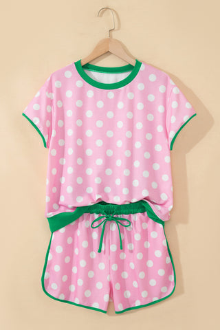Polka Dot Two Piece Set - Pink