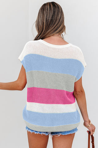 V-Neck Sweater Top - Blue