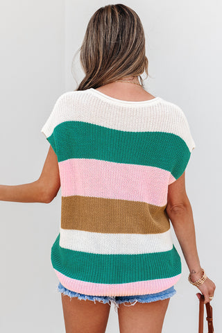 V-Neck Sweater Top - Green