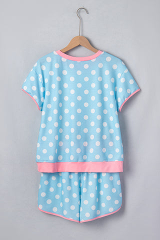 Polka Dot Two Piece Set - Blue