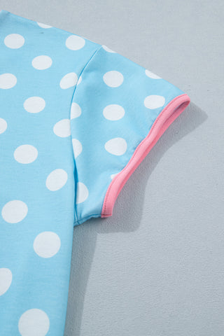 Polka Dot Two Piece Set - Blue