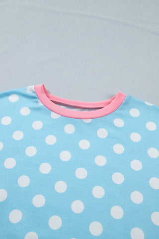 Polka Dot Two Piece Set - Blue