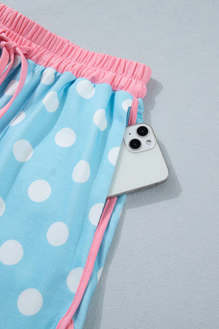 Polka Dot Two Piece Set - Blue
