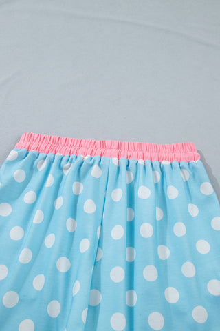 Polka Dot Two Piece Set - Blue