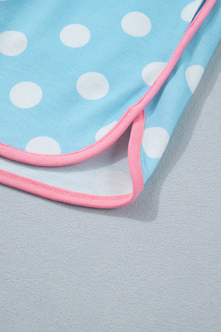 Polka Dot Two Piece Set - Blue