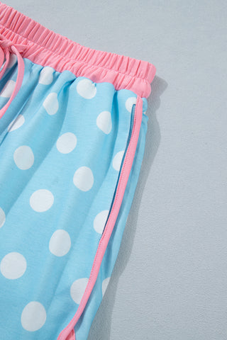 Polka Dot Two Piece Set - Blue