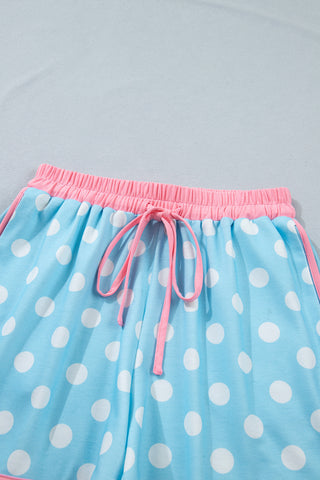 Polka Dot Two Piece Set - Blue