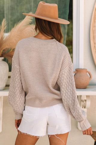 Bishop Sleeve Sweater - Tan