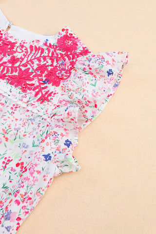 Embroidered Pink Floral Top