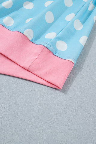 Polka Dot Two Piece Set - Blue