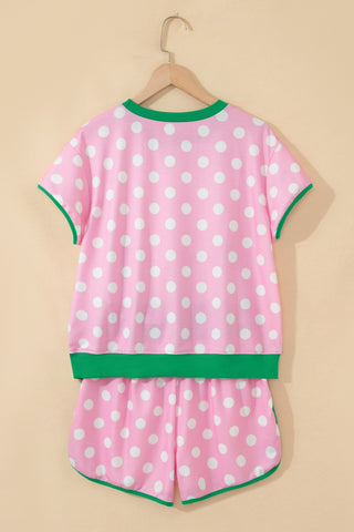 Polka Dot Two Piece Set - Pink