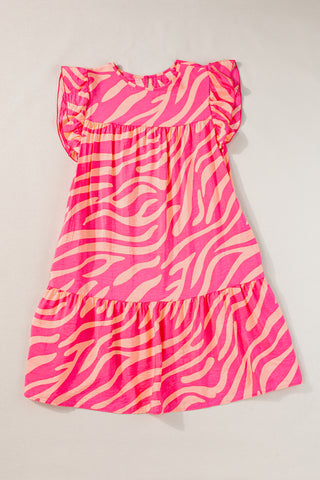 Zebra Shift Dress - Pink