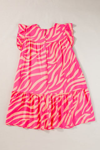 Zebra Shift Dress - Pink