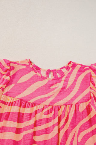 Zebra Shift Dress - Pink