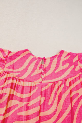 Zebra Shift Dress - Pink