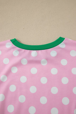 Polka Dot Two Piece Set - Pink