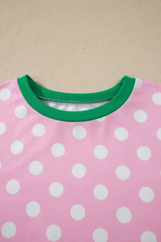 Polka Dot Two Piece Set - Pink