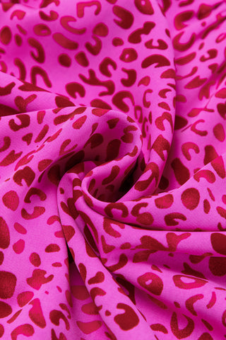 Ruffle Leopard Maxi Dress - Hot Pink