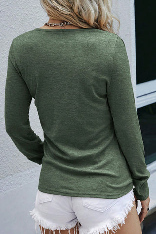 Henley Snap Top - Green