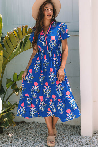 Poppy Midi Dress - Royal Blue