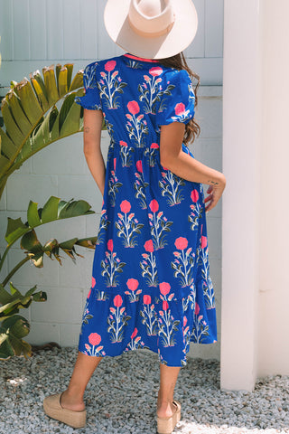 Poppy Midi Dress - Royal Blue