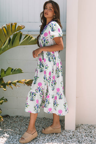 Poppy Midi Dress - White