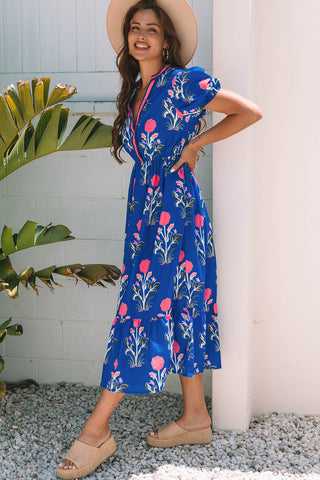 Poppy Midi Dress - Royal Blue