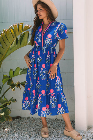 Poppy Midi Dress - Royal Blue