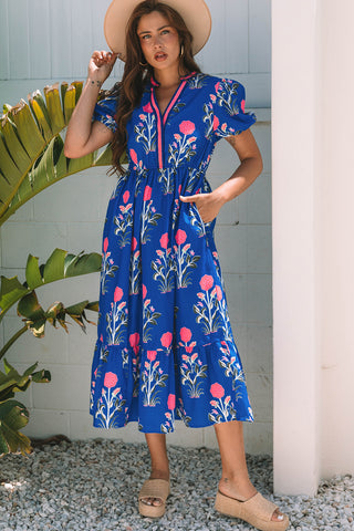 Poppy Midi Dress - Royal Blue